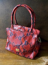 Vintage Moschino Red And Black Boa Snakeskin Handbag Redwall Made in Italy