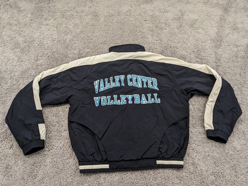 VTG Mizuno Varsity Jacket Mens Medium Full Zip Valley Center Volleyball Black - Picture 10 of 12