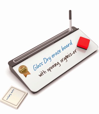 Desktop Whiteboard Dry-Erase-Board Computer Stand White Board Surface Organizer