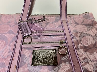 Coach Pink Sequin Poppy Purse / Tote Bag ~ Sparkly Bling | eBay