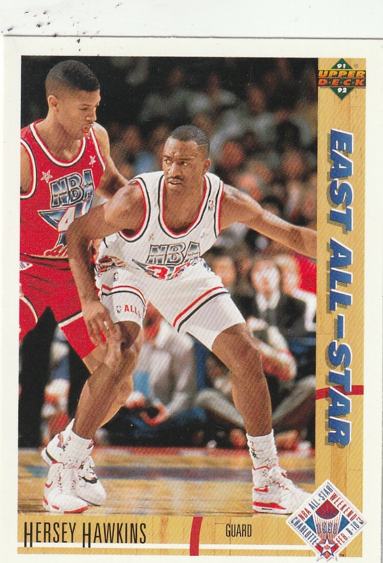 FREE SHIPPING-MINT-1991-92 Upper Deck Hersey Hawkins #71 EAST ALL-STARS