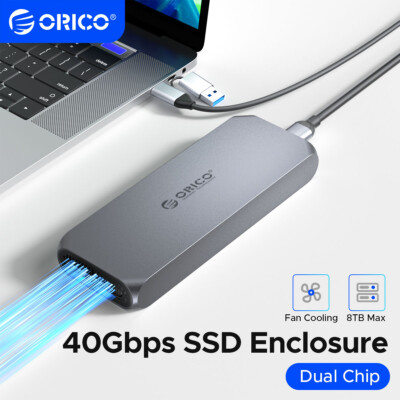ORICO 40Gbps M.2 NVMe SSD Gehäuse Built-in Smart Fan Thunderbolt4/3 Compatible