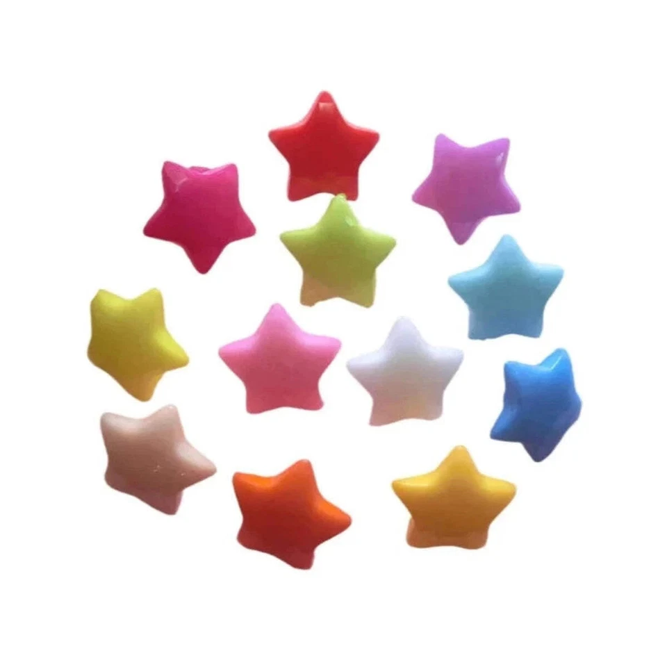 15mm Plastic Star Buttons with Loop Shank for Sewing and Crafts 50pcs - Image 2 of 3