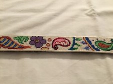 Ladies Leather Needlepoint Paisley belt
