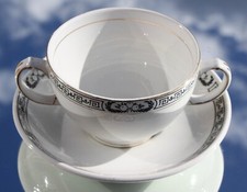 CUNARD WHITE STAR LINE RMS QUEEN MARY ERA 2ND CLASS BOUILLON CUP & SAUCER 1940'S