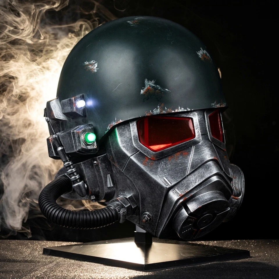 Game Fallout 4 NCR Veteran Ranger Helmet Cosplay Prop LED Light Resin Replicas - Image 3 of 4