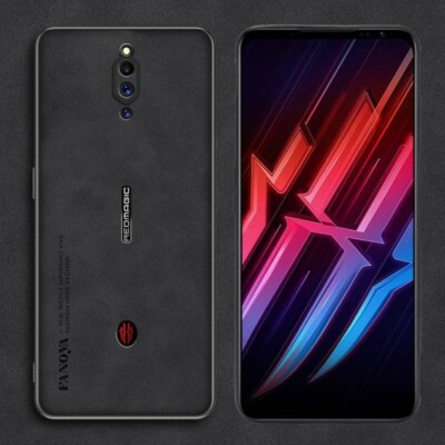 For ZTE Nubia Red Magic 5G 5s Nubuck Leather Fabric Rubber Hard case back cover