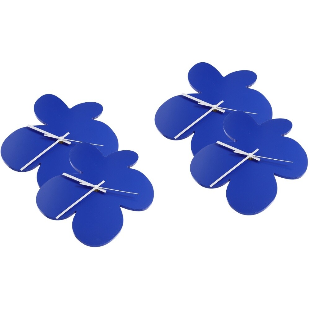 4 Pcs Farmhouse Kitchen Decor Decorative Wall Clock Silent Flower Shape