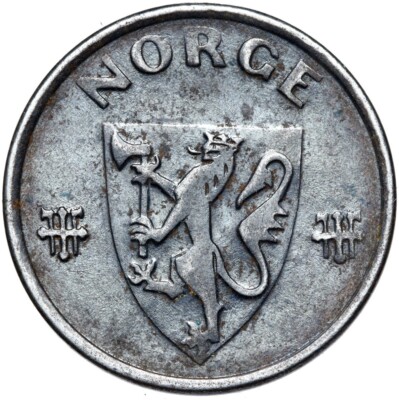 Norway - Haakon VII. - Coin - 5 Ore Oere 1944 iron-Kongsberg