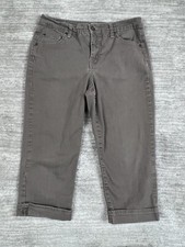 Bandolino Jeans Womens 8 Brown Capri Pockets Stretch Cuffed Mandie