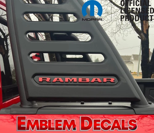 Ram 1500 TRX RAMBAR Emblem Overlay Decal 2021 2022 2023 2024