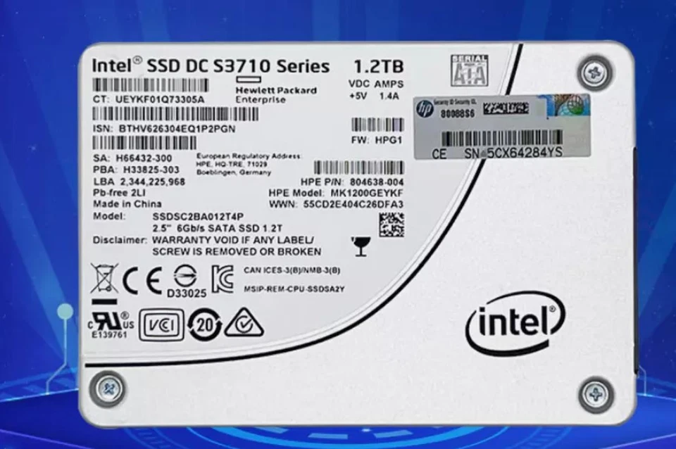 New HP Intel S3710 1.2TB SATA III 6.0Gbps 2.5" Internal SSD SSDSC2BA012T4P MLC - Image 2 of 3
