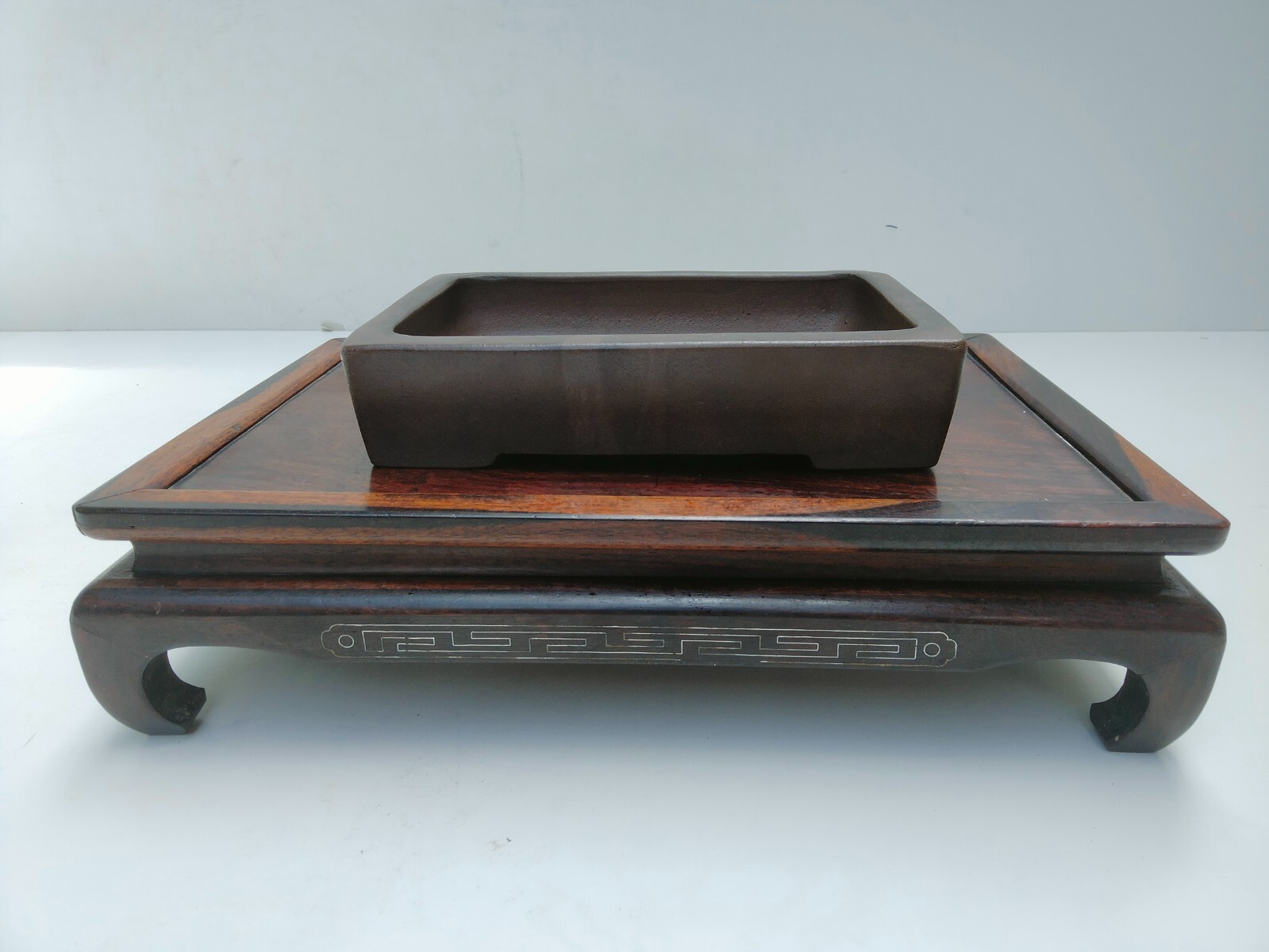 Unglazed SEIBUN Bonsai Pot 22.4 cm Soft Rectangular Planter