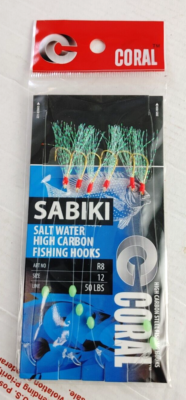 #ad Coral Sabiki Rig Salt Water High Carbon Steel Hooks Fishing Lure Shrimp Bait $5.99