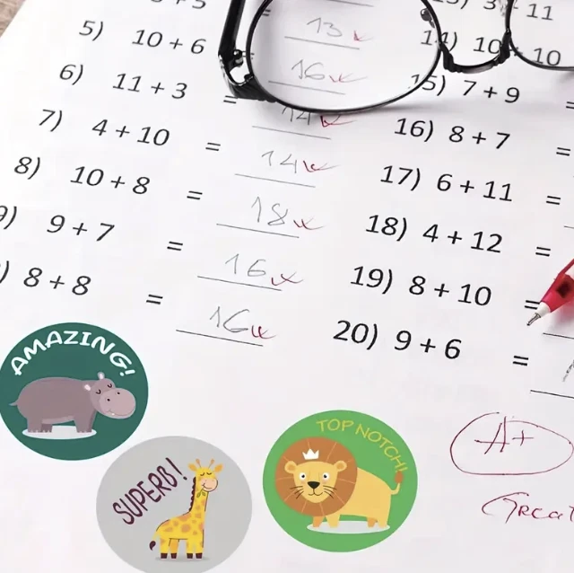 Positive Reward Teacher Merit Stickers 2.5cm 50/100pc Classroom Award Kids Party