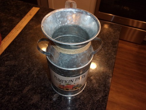 PUMPKIN PATCH - Metal Milk Can Farmhouse Decor Country - 7.5" - Picture 3 of 6