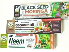 3 Pack Mix Al-Riyan, 10 in 1 Flouride-Free Organic Herbal Toothpaste, 7.5 oz -