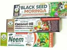 3 Pack Mix ~ Al-Riyan, 10 in 1 Flouride-Free Organic Herbal Toothpaste, 7.5 oz -