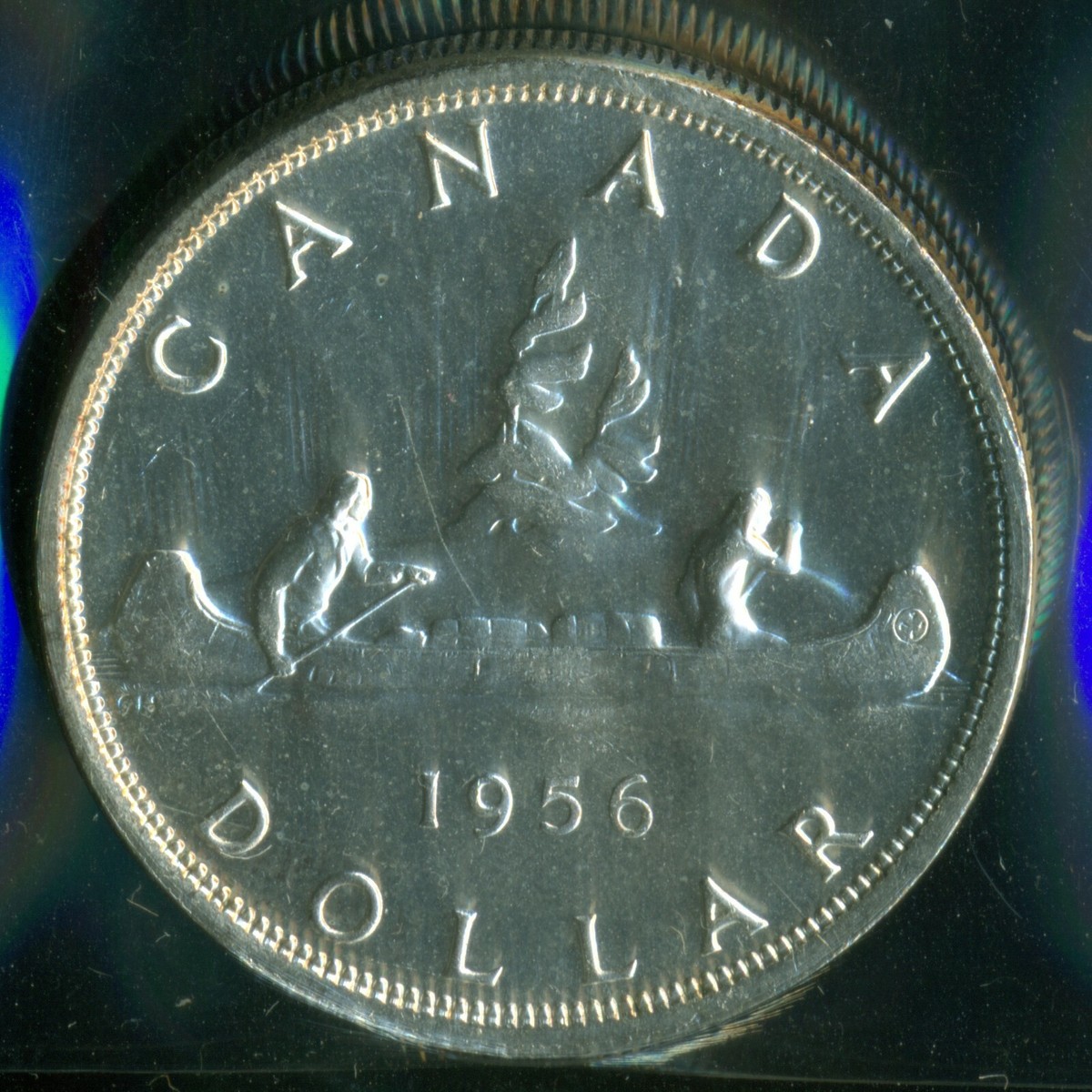 1956 Canada Queen Elizabeth II Silver Dollar, ICCS Certified MS-64
