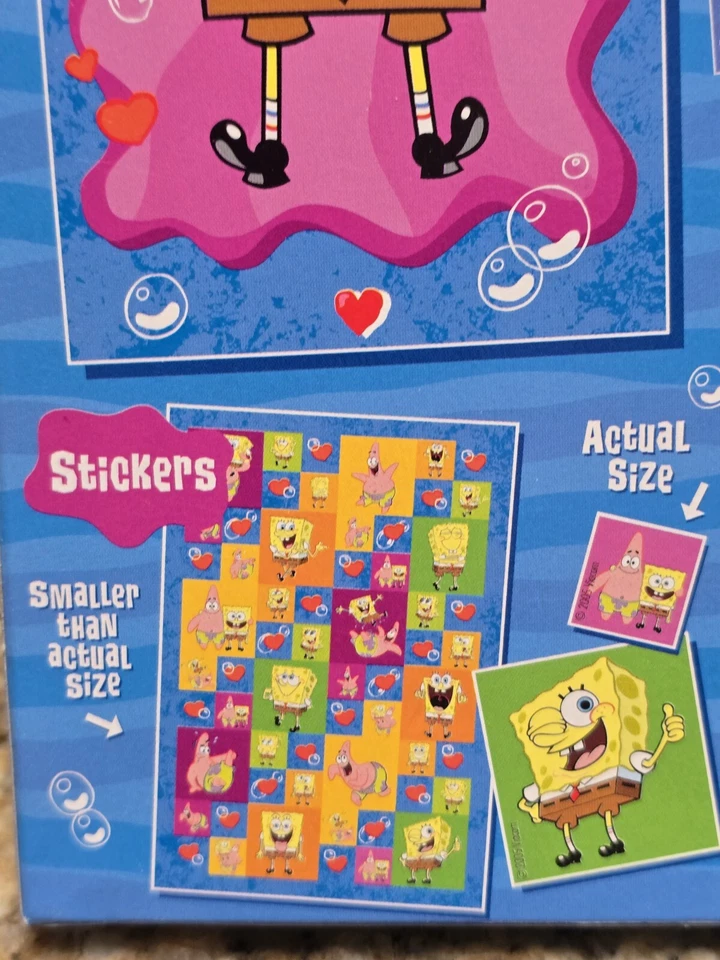 SpongeBob Nickelodeon 32 Valentines Cards with Stickers VTG 2000'S RARE - Image 4 of 4