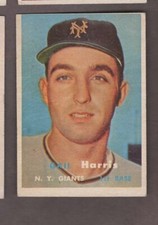 1957 TOPPS BB #281 GAIL HARRIS/GIANTS EX/EX+