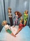 Vintage Lot 5 Barbies 1966 Barbie Twist Turn w Retro Clothes & 1993 Jointed