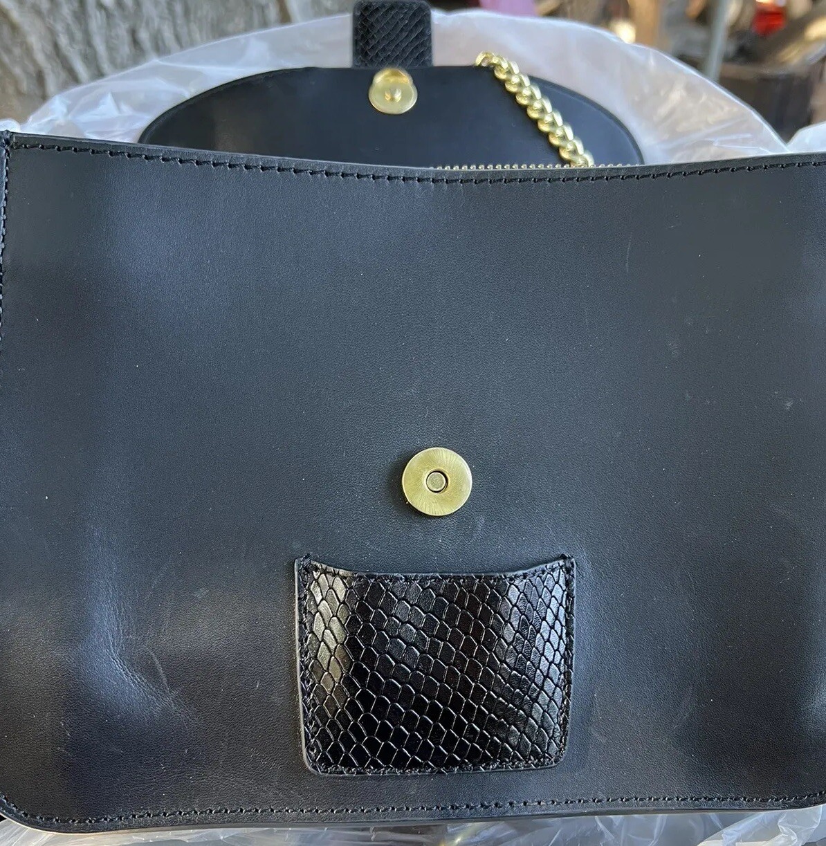 Zara Basic Collection Leather Crossbody Gold Chai… - image 5