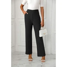 High Waist Straight Leg Pants