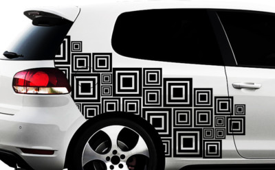 Hexagon Pixel Cyber Wabenmuster Waben twq XXL Set Auto Aufkleber Sticker Tunin
