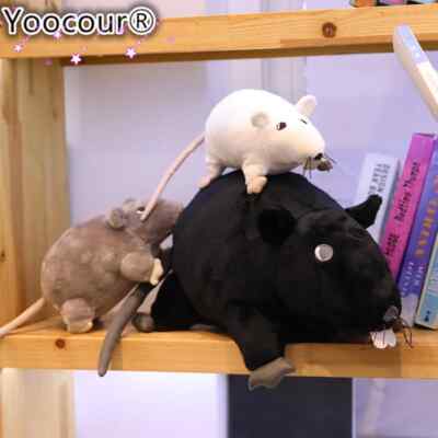 Gosig Ratta Rat Soft Toy Cuddly Stoft Stuffed Doll Gift Black/white/grey 20 CM
