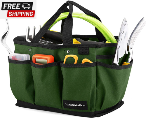 Gardening Tote Bag, Deluxe Garden Tool Storage Bag and Home Organizer with Pocke