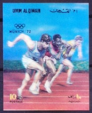Umm al Qiwain 1972 MNH 3D, Odd, Track and field, Running Olympic Sports