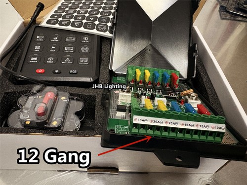 JHB 12 Gang Remote Switch 12V 24V Car LED Lights RGB Switch Panel Relay System - Picture 8 of 9