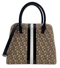 DKNY Women's Khaki/Black Bryant Park Medium Round Dome Satchel - NWT