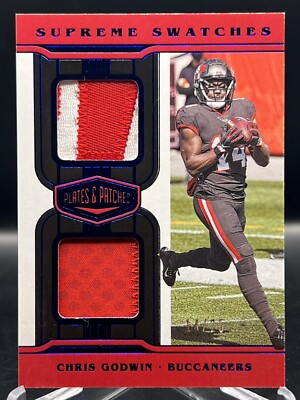 CHRIS GODWIN 2020 Plates & Patches SUPREME SWATCHES BLUE 14/25 JERSEY MATCH 🔥🏈
