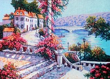 Needlepoint tapestry painted canvas 10.541 - Landscape 24"x30" GobelinL