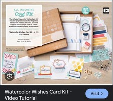 Stampin' Up Watercolor Wishes Card Kit with Stamps, Embellishments  Envelopes