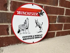 Winchester Ammunition ShotGun Shells Vintage Style Metal Sign Coyote Bobcat