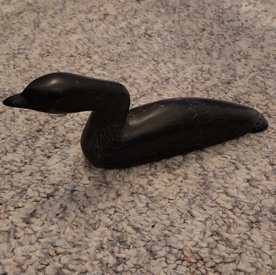 Handmade Stone Loon Bird Figurine Decorative Collectible Sculpture Unique Art