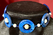 Made With Swarovski & Pearls Dyed Shell Brace...