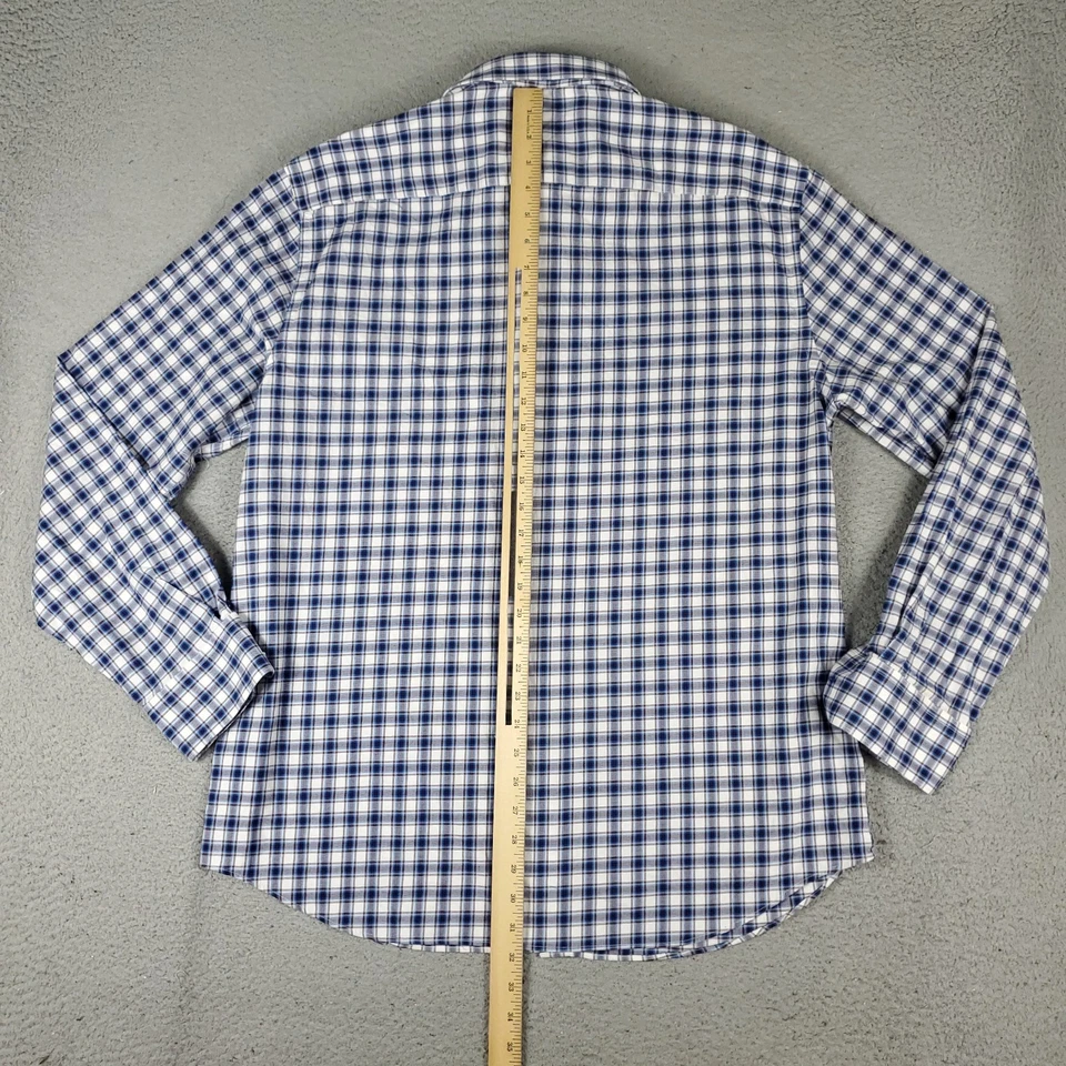 Bugatchi Uomo Shirt Mens 2XL Blue Plaid Button Up Long Sleeve - Image 3 of 4
