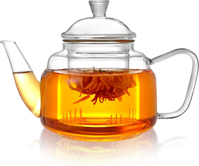 CNGLASS Glass Teapot with Removable Infuser,20Oz(600Ml) Clear Glass Tea Kettle S