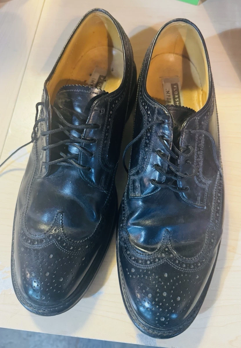 Vintage Florsheim Men\'s Wingtip‎ Dress Shoes Black Size 9.5D 20856 Florsheim Black Wingtip Dress Shoes for Men for sale | eBay main image 3