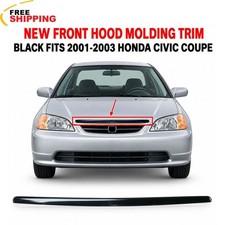 New Front Hood Molding Trim Black Fits 2001-2003 Honda Civic Coupe Ho1235103