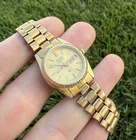 Vintage Seiko SQ Watch Women's Gold Tone Day Date 3Y03-0169