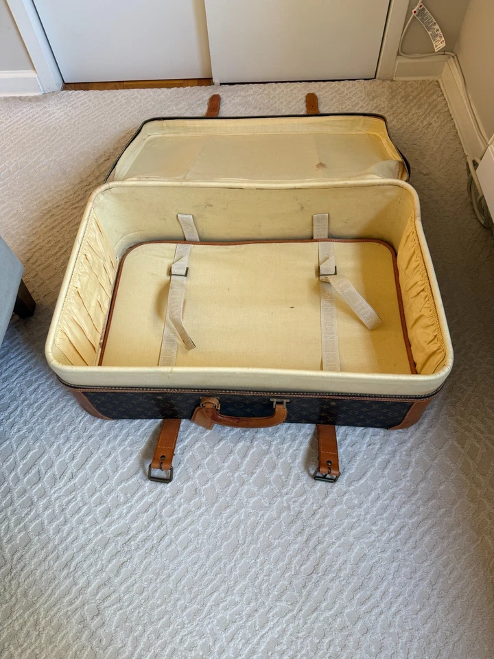 Louis Vuitton Stratos Vintage Suitcase Monogram Brown Tan 100% Authentic - Image 3 of 3