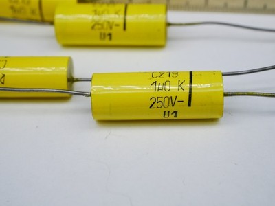4.pc Vintage C219  Remix  1uF 250-V Folienkondensator axial Klangfilm Amp