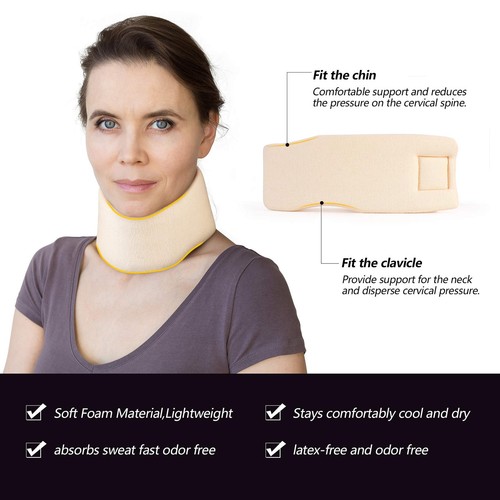 Soft Foam Neck Brace Universal Cervical Collar, Adjustable Neck Support Brace... - Picture 3 of 12