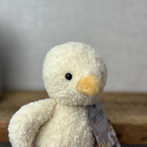 Jellycat Tumbletuft Duck - Small Pale Yellow Textured Duck Beanie Plush NWOT 8" - Picture 3 of 13