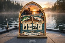 Personalized Fishing Log Sign   Fish Caught This Year Tracker, Custom Angler Gif